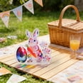 thumbnail image 3 of CuiLiyq 2D Flat Acrylic Easter Bunny Figurine with Colorful Egg Desk Decoration, 3.94 Inch Spring Gift Basket Stuffer Home Office Decor Shelf Mantel Party Decor (C), 3 of 5