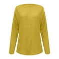 thumbnail image 4 of Tawop Womens Shirts Womens Tee Shirts Round Neck Long Sleeve Solid Yellow M(Us:6), 4 of 5