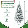 thumbnail image 4 of Árbol de Navidad artificial Costway 150 cm Nevado 228 Bayas Blancas Estrellas Base de Metal Plegable, 4 of 8