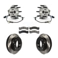 thumbnail image 1 of Transit Auto Front Hub Bearing Assembly Coated Drilled Slotted Brake Rotor and Pad Kit for Car GMC Chevrolet Sierra 2500 HD Silverado Classic 1500 Hummer H2 3500 Suburban Yukon XL Avalanche KBB-103183, 1 of 11