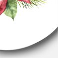 thumbnail image 3 of Designart 'Christmas Fir Branch and Holly Mistletoe Berries III' Traditional Circle Metal Wall Art 11x11 - Disc of 11, 3 of 5