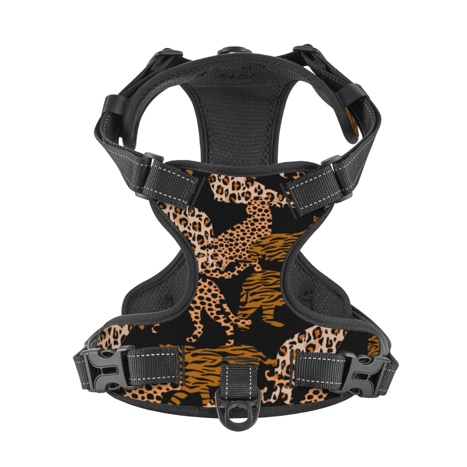 Kdxio Leopard Print Print No Pull Dog Harness Adjustable Reflective Oxford Easy Control Medium Large Dog Harness for Training and Everyday-Small