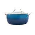 thumbnail image 3 of Open Box The Pioneer Woman Harlow 7.5 Qt Ceramic Non-Stick Stock Pot with Lid, Denim Blue, 3 of 10