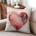 thumbnail image 6 of Valentines Day Pink Heart Throw Pillow Covers 16"x16", Set Of 4, Linen Study Sofa Cushion Cover Indoor Living Room Home Decor, 6 of 7