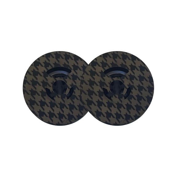 1/2 Inch FJA Universal Typewriter Ribbon - Custom Laser Engraved Twin Spool Typewriter Ribbon (Solid Black Ink) (Houndstooth)