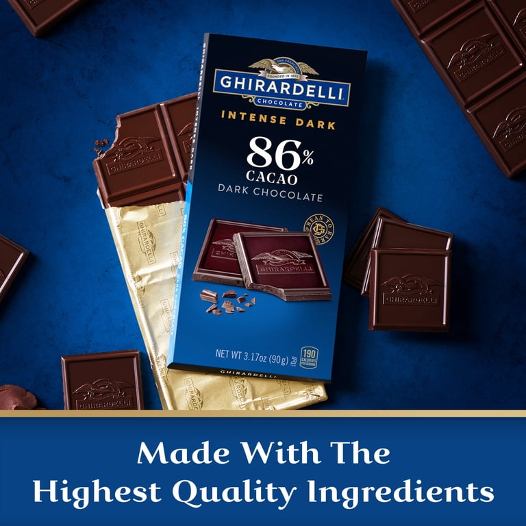 GHIRARDELLI Intense Dark, 86% Cacao Chocolate Bar, 3.17 oz with