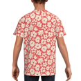 thumbnail image 5 of Wukai Beige Flowers Youth Unisex Short Sleeve T-Shirt for Boys, Girls, Teens, and Kids-Large, 5 of 7