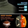 thumbnail image 5 of QPNGRP Mens Puffer Jacket Lightweight Water Resistant Windproof Insulated Winter Puffy Coat Armygreen S, 5 of 10