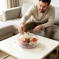 thumbnail image 3 of Clear Candy Bowl with Secure Lid, Large Transparent Fruit Serving Bowl, Food Grade Storage Container for Snacks, Cookie, Coffee Table Home Decor, 3 of 5