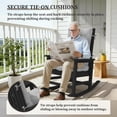 thumbnail image 2 of FUNDAZE Outdoor Chair Cushion, 47"L x 19.9"W 2 Piece Cushion W/ Ties for Indoor Outdoor Rocking Chairs, Gray, 2 of 7