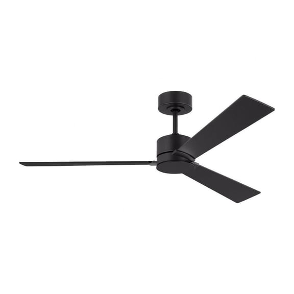 3 Blade Ceiling Fan in Modern Style-12.6 inches Tall and 52 inches Wide-Midnight Black Finish Bailey Street Home 96-Bel-4828580