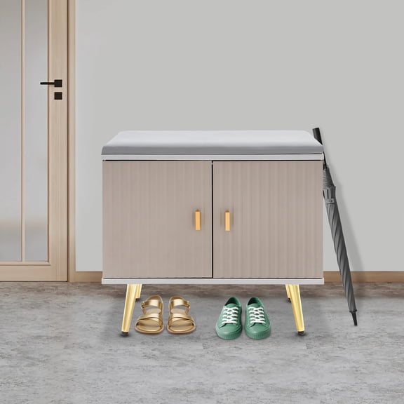 19.7in Shoe Storage Bench Shoe Changing Bench Shoe Bench with Cabinet Storage for Entrances, Corridors