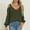 Army Green, variant on Amidoa Long Sleeve Sweaters for Women Green V-Neck Off the Shoulder Cheeky Cable Knit Sweaters Women's Sweaters L