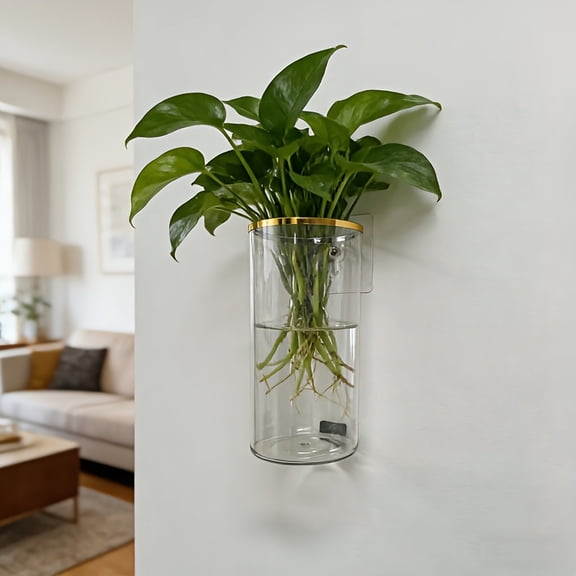 Wall Hanging Planter Glass Wall Mounted Plant Vase Indoor Propagation Station for Apartment Balcony Home Decor 1 Pack