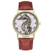 Tersalle Cartoon Crab PU Leather Strap Watch Fashion Simple Quartz Wristwatch T165-A (White)