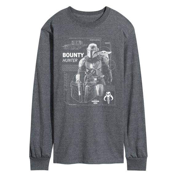 The Mandalorian And Grogu - Bounty Hunter Dark Digital - Men's Long Sleeve Graphic T-Shirt