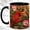 Black, variant on Red Cardinals Coffee Mug, Pink Blossom Mug, Ceramic 11 oz