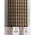thumbnail image 6 of Checkered Stars Sheer Curtains 96 Inches Long 2 Panels Retro Brown Black Plaid Art Light Filtering Semi Sheer Window Curtains Drapes for Bedroom Living Room 52"x96", 6 of 7