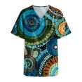 thumbnail image 5 of COMVALUE Womens Summer Tops Rolled V Neck Short Sleeve Shirts Casual Dressy Business Work Blouses (Blue, 3XL), 5 of 7