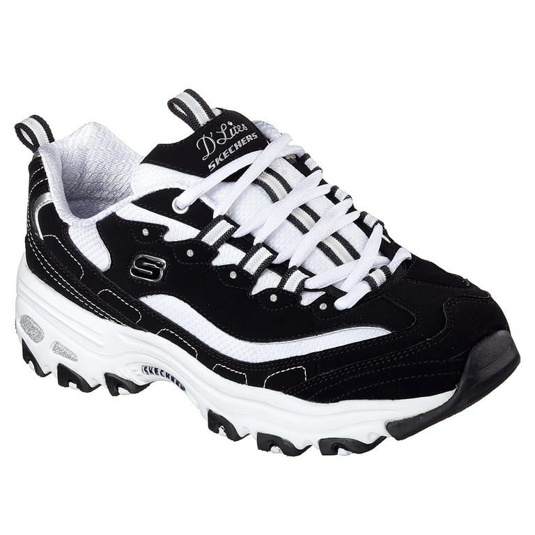 Adentro Erradicar Compra Skechers Women's D'Lites Original Shoe, Black/White, 8 W US - Walmart.com