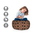 thumbnail image 2 of Aboriginal Storage Toy Bag Chair, Traditional Inspired Pattern with Geometric and Floral, Stuffed Animal Organizer Washable Bag, Large Size, Umber Charcoal Grey, by Ambesonne, 2 of 3