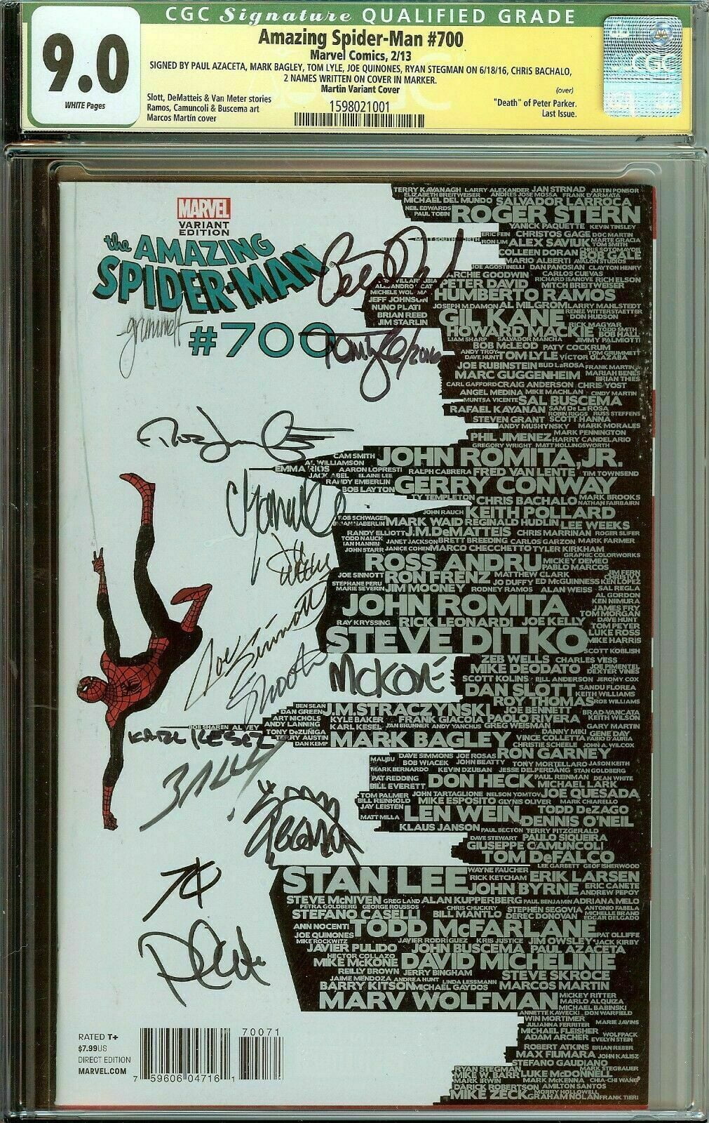 Amazing Spider-Man #700 Skyline Variant CGC 9.0 SIGNED 13x