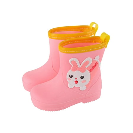 

Colisha Unisex Kids Garden Shoes Wide-Calf Rain Boots Lightweight Waterproof Boot Outdoor Cute Rainboot Non Slip Pink Style B 8C