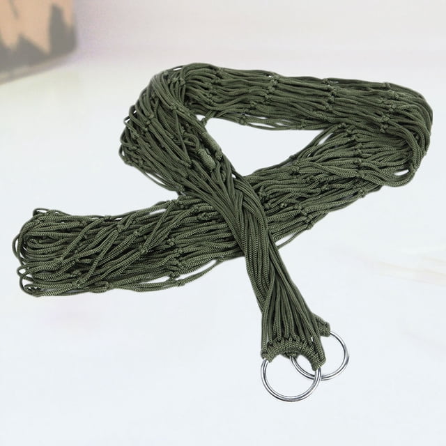 WRITWAA Nylon Rope Hammock for Camping Heavy Duty Breathable Mesh Green 240x80x0.5cm 1Pack