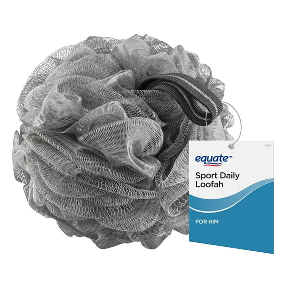 Equate Beauty Men's Body Sport Daily Bath Loofah, Mesh Netting Loofah Body Scrubber, Extra Large