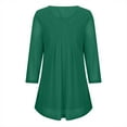 thumbnail image 7 of Dressy Tops for Women, Women's Pleated 3/4 Sleeve Glitter Shirts Casual Flowy Blouses Mesh Layered Tunic Tops (XL, Green), 7 of 7