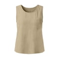 thumbnail image 4 of SwiftWear Women's Cotton Linen Pocket Tank Top, Crew Neck Sleeveless Basic Relaxed Fit Summer & Casual Everyday Top​, 4 of 6
