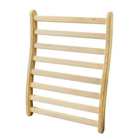 HOSAUNA Sauna Backrest,S-Shape Canadian Natural Wood Hemlock Sauna Chair with Back, Non-Toxic Sauna Accessories Bench
