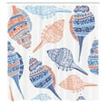thumbnail image 3 of Ambesonne Seashell Shower Curtain, Maritime Sealife Sea, 69"Wx84"L, Blue White Pale Orange, 3 of 5