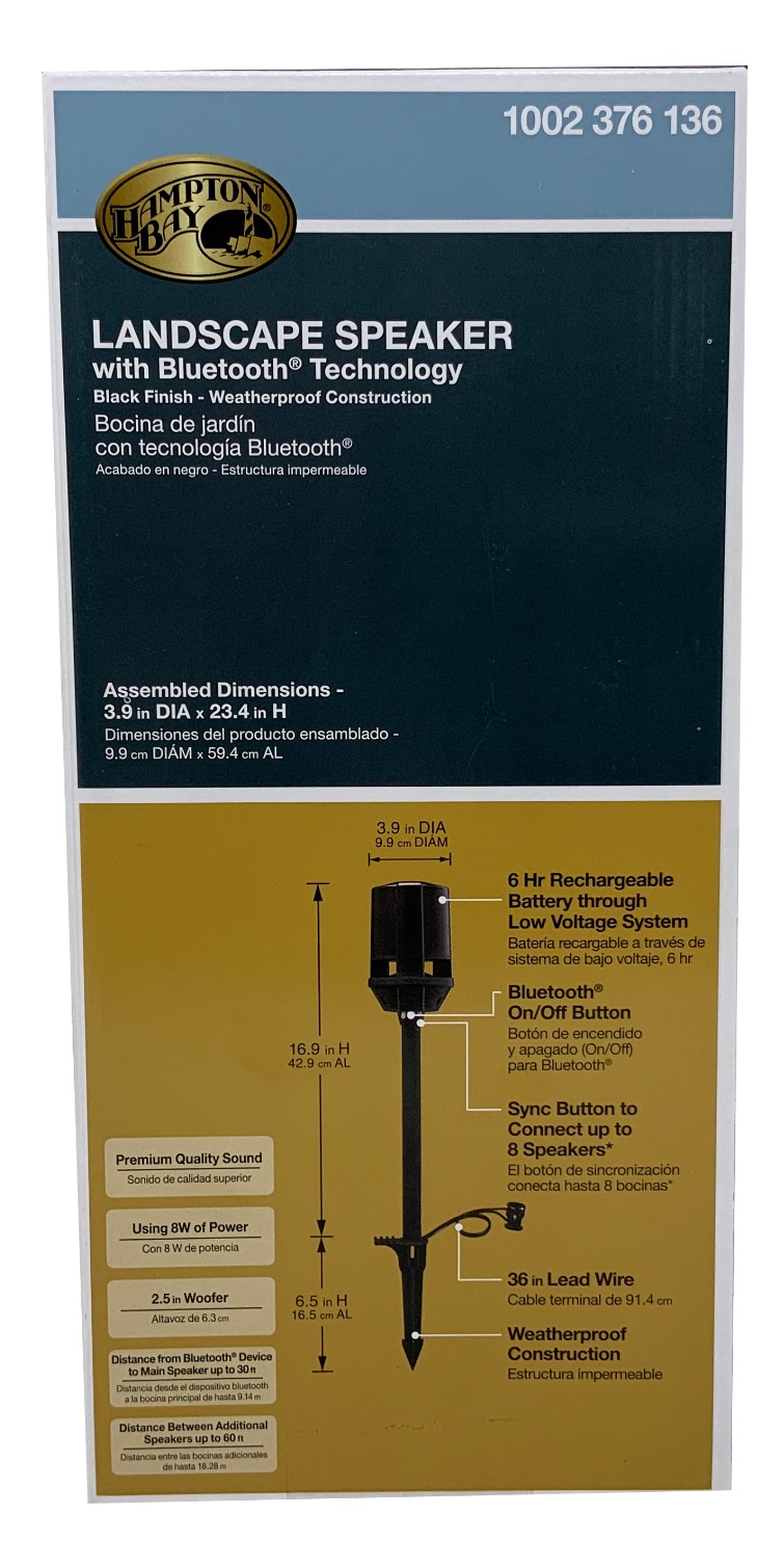 hampton bay bluetooth landscape speaker