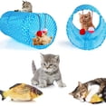 thumbnail image 5 of 35 Pcs Cat Toys Kitten Toys Assortments, Variety Catnip Toy Set Including 2 Way Tunnel, Cat Feather Teaser, Catnip Fish, Mice, Colorful Balls and Bells for Cat, Puppy, Kitty, 5 of 6