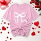 thumbnail image 2 of Primavera Top Mujeres Moda Casual Nueva Cinta de Arco Impresa Cuello Redondo Camiseta de Manga Corta, Camiseta de Cuello Tripulado, 2 of 8