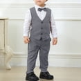 thumbnail image 2 of EnJoCho Toddler Kids Baby Boys Formal Suit Gentleman Outfit Long Sleeve Shirt with Bowtie + Vest + Pants Overalls Clothes 1-7T, 2 of 9