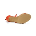 thumbnail image 3 of BLISSFUL STEP Chaussures pour Femmes Sandales à Talon Aiguille Haut à Bride Cheville à Nouer Bout Ouvert en Faux Suède Orange 10, 3 of 8