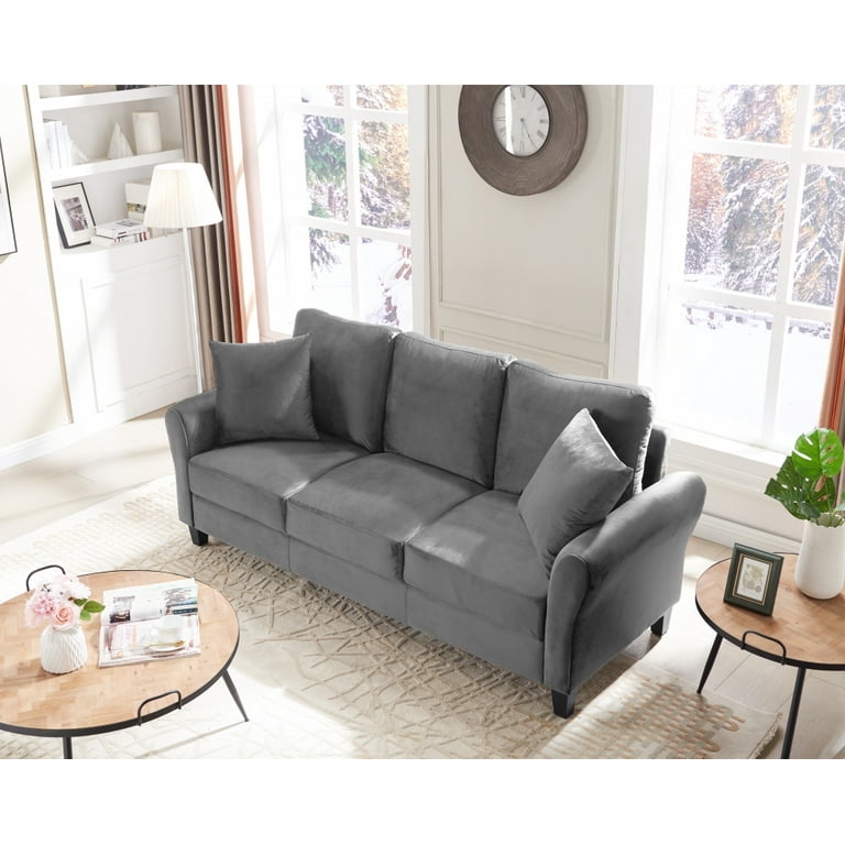 78 Velvet 3 Seater Sofa Modern
