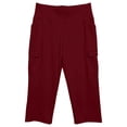 thumbnail image 4 of QTSHPN Womens Scrub Pants Sleek High Waist Cargo Style Stretchy Flex Capri with Flat Front for Summer Pants Women Red L, 4 of 6
