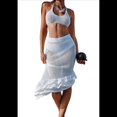 thumbnail image 3 of Traje de Baño de Dos Piezas de Crochet para Mujer, Top de Bikini de Cintura Alta, Falda de de , para Playa. S, 3 of 9