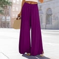thumbnail image 5 of SELONE Wide Leg Trousers for Women Dressy Plus Size Workout Pants with Pockets Wide Leg Full Length Loose Casual Long Workout Pants for Work out Solid Yoga Purple L Tall Breathable Gym Clothes, 5 of 6