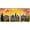NATURAL, variant on wall26 - 3 Piece Framed Canvas Wall Art - Portland Oregon Downtown City During Sunset in The Fall Season Abtract Painting - Modern Home Art Stretched and Framed Ready to Hang - 16"x24"x3 NA