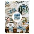 thumbnail image 4 of Blue Coastal Cloth Napkins Washable Set of 8, Summer Beach Nautical Abstract Art Reusable Dinner Table Napkins Cloth Bulk for Weddings Kitchen Restaurants Hotel Events Parties 20 x 20 Inch, 4 of 9