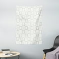 thumbnail image 1 of Minimalist Tapestry, Rhythmic Geometric Curved Squares Motifs Illustration Pattern on Plain Backdrop, Wall Hanging for Bedroom Living Room Dorm Decor, 40W X 60L Inches, White Dust, by Ambesonne, 1 of 2