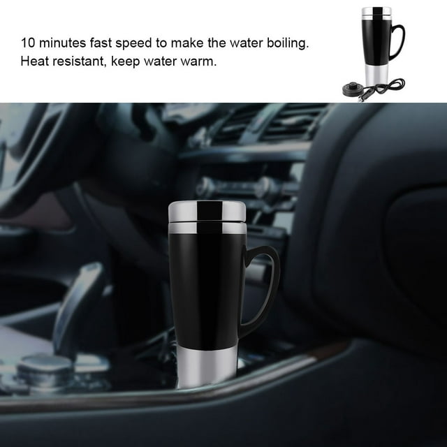 Tasse De Voiture Isolée électrique 12 V - Bouilloire Chauffante Portable Pour Café Chaud, Lait Et Thé En Déplacement(Noir)