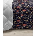 thumbnail image 3 of Floral Down Alternative Comforter, Continuous Hand Drawn Inspired Vertical Flowers on a Plain Background, Microfiber Quilt for All Season, 5 Sizes, Eggplant Mustard White, by Ambesonne, 3 of 3