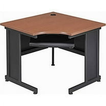 Global Industrial 36"W Corner Desk - Cherry Finish Top