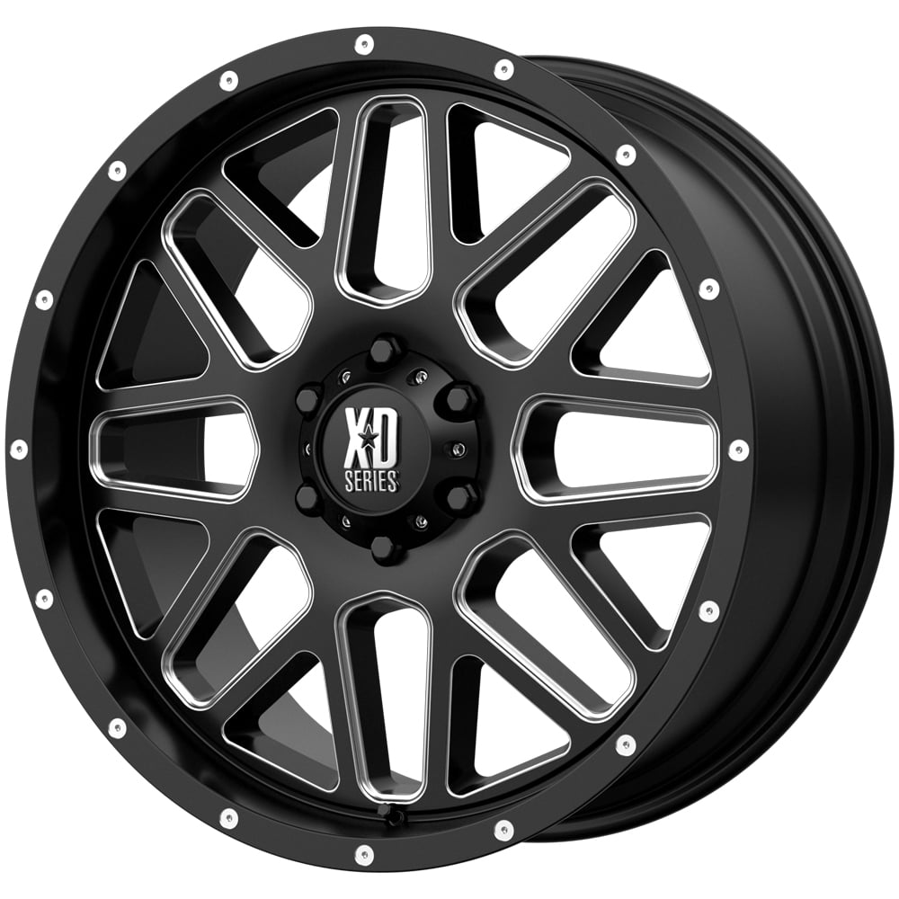 XD Series XD820 Grenade 22x9.5 5x150 +25mm Black/Milled Wheel Rim 22 ...