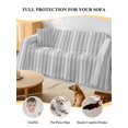 thumbnail image 4 of Gray Stripes Couch Cover for 2 Cushion Sofa, Vintage Minimalist Lines Texture Washable Loveseat Sofa Covers Slipcover for Sectional Sofas L-Shaped, Couch Throw Cover 71"x118", 4 of 9